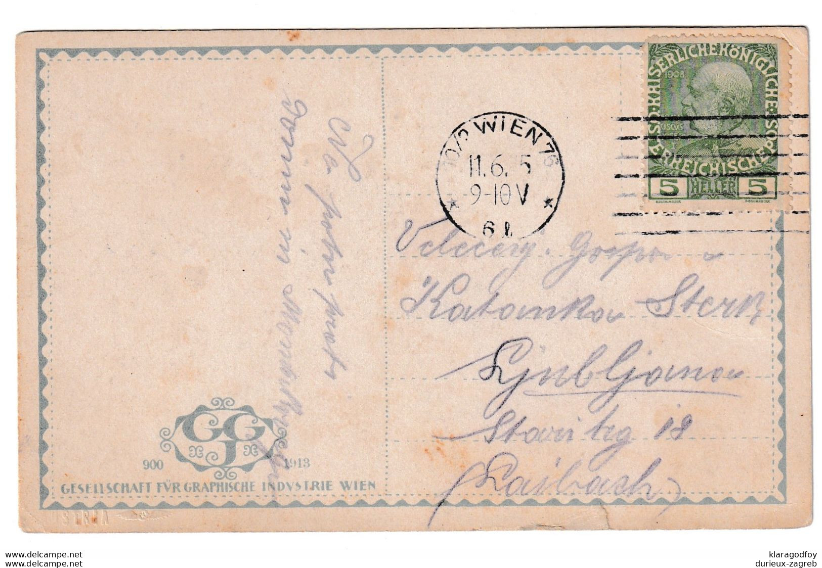 Wien, Opernring Old Postcard Posted 1915 B210120 - Ringstrasse