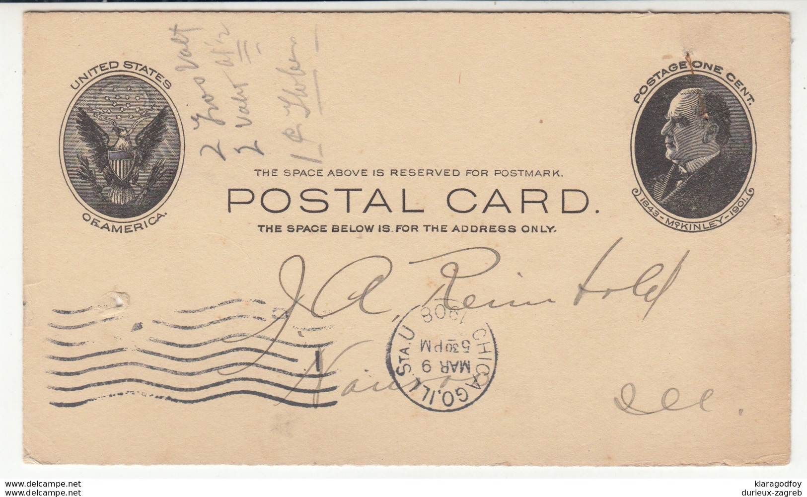 Butler Brothers, Chicago Preprinted Postal Stationery Postcard Travelled 1908 B190610 - 1901-20
