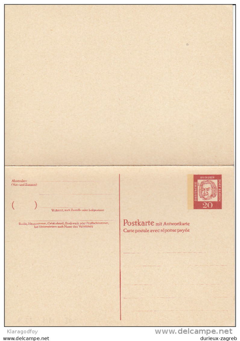 Germany Berlin Postal Stationery Postcard With Answer Postkarte Mit Antwortkarte Unused Bb160108 - Postkarten - Ungebraucht