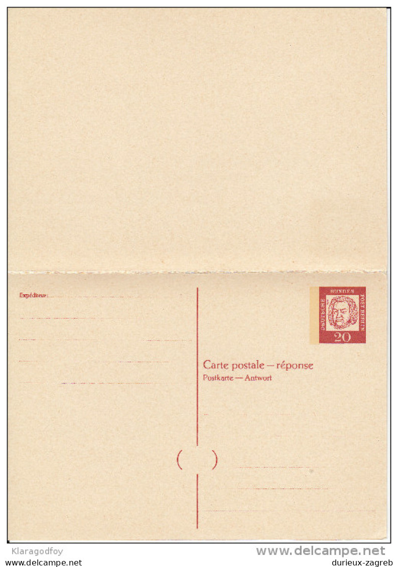 Germany Berlin Postal Stationery Postcard With Answer Postkarte Mit Antwortkarte Unused Bb160108 - Postkarten - Ungebraucht