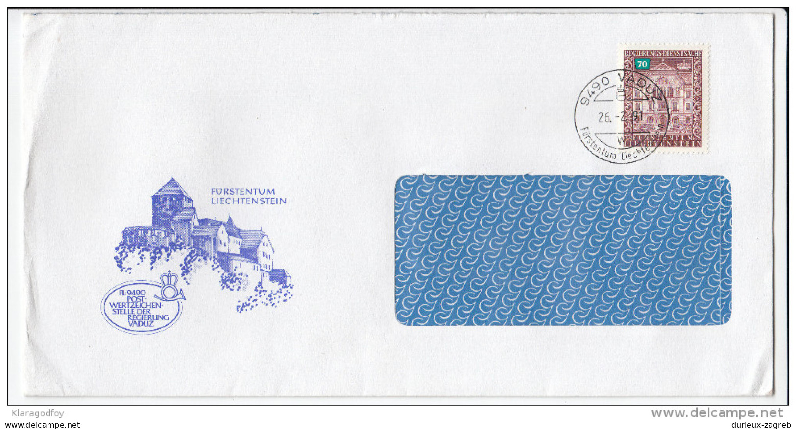 Liechtenstein Official Letter Cover Travelled 1991 Bb160108 - Brieven En Documenten
