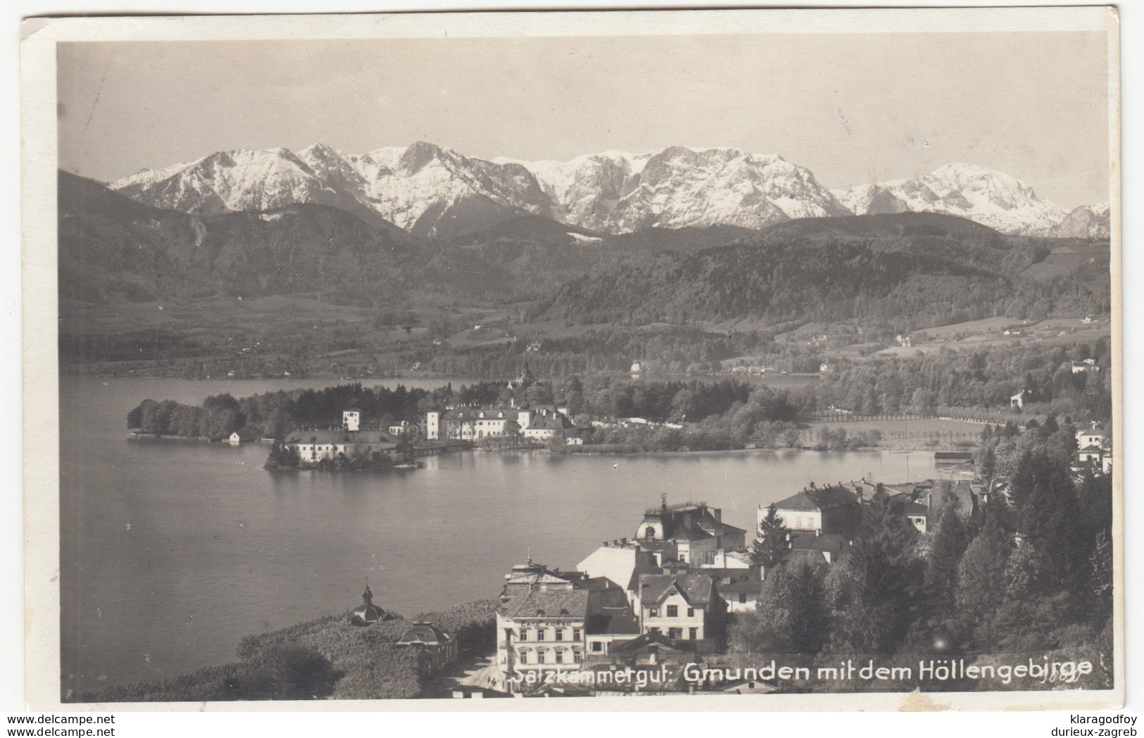 Salzkammergut: Gmunden Mit Dem Höllengebirge Old Photopostcard Travelled 1929  B170602 - Gmunden