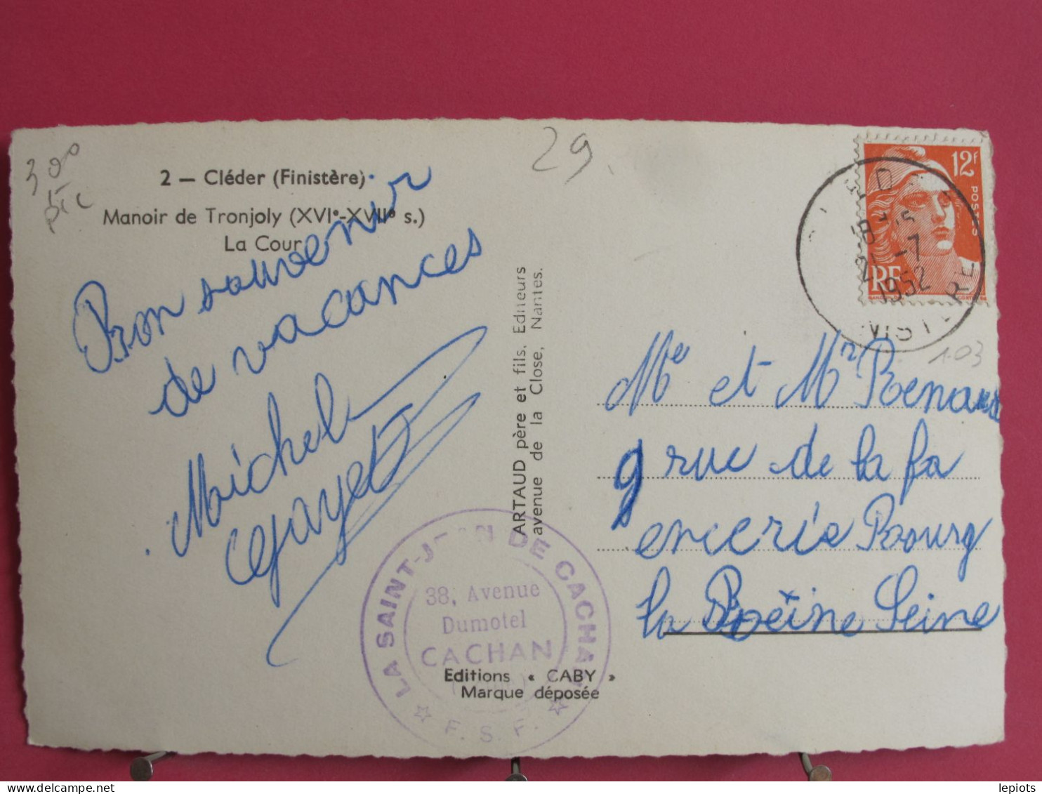 Visuel Pas Très Courant - 29 - Cléder - Manoir De Tronjoly - La Cour - 1952 - Très Bon état - Cléder
