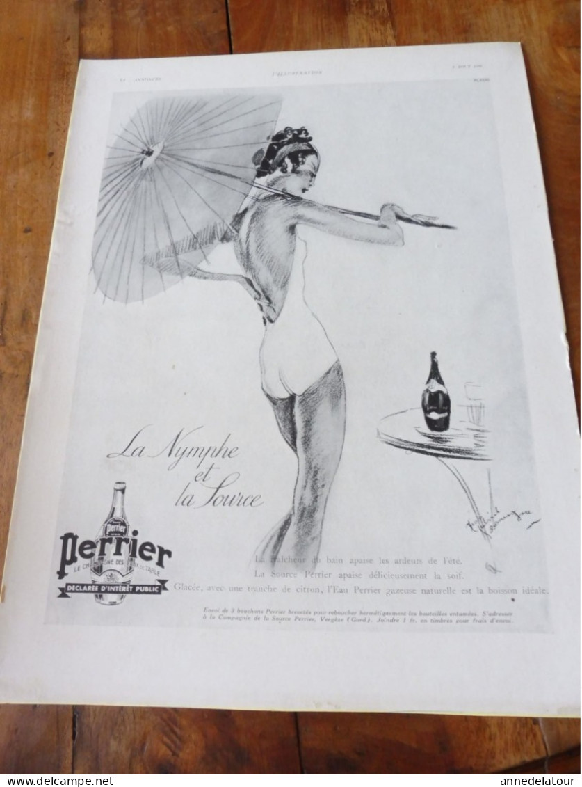 PERRIER   Affiche Publicitaire Originale De 1936   Dim. 38x 28cm -  Document Renforcé Par Dos Bristol - Perrier