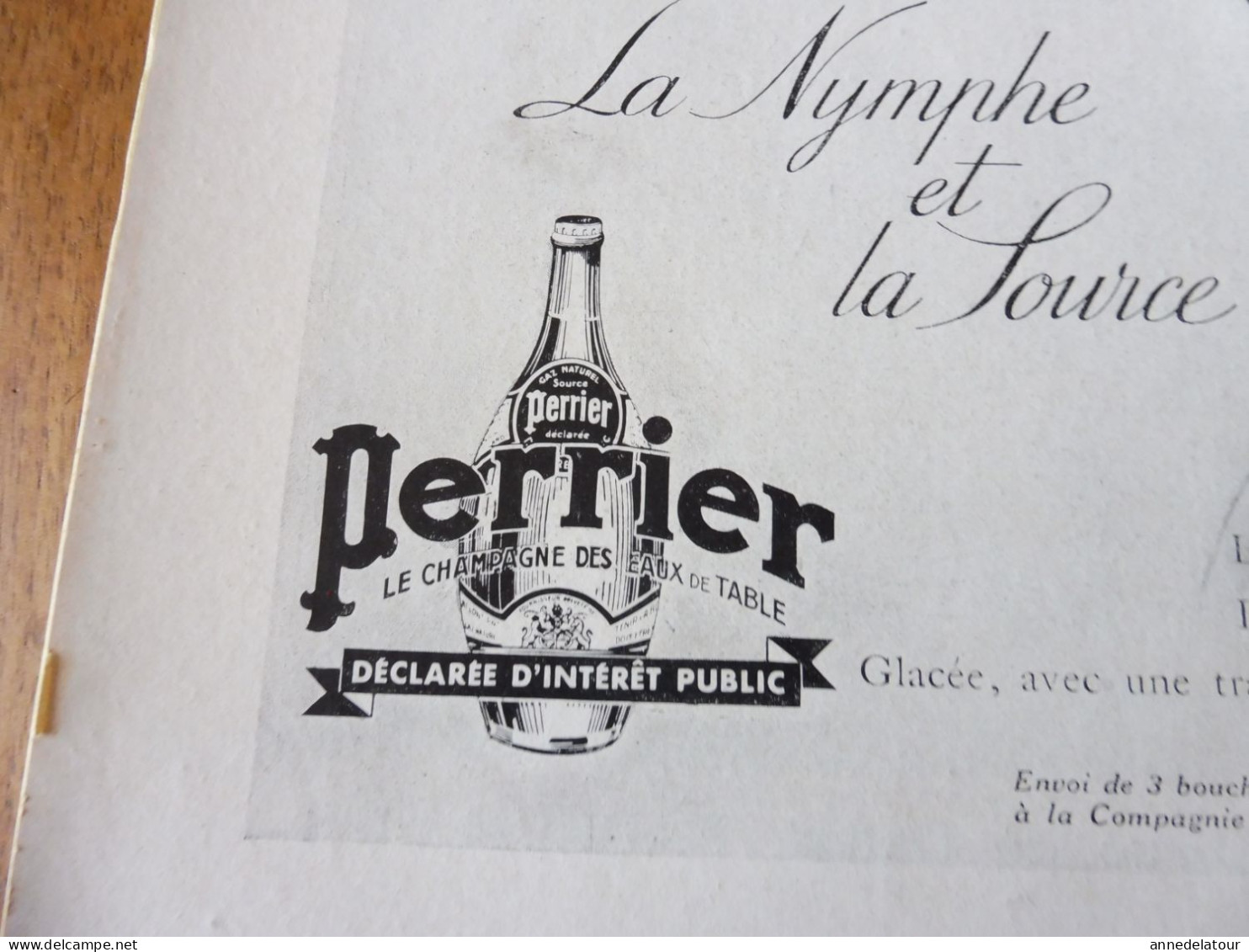 PERRIER   Affiche Publicitaire Originale De 1936   Dim. 38x 28cm -  Document Renforcé Par Dos Bristol - Perrier