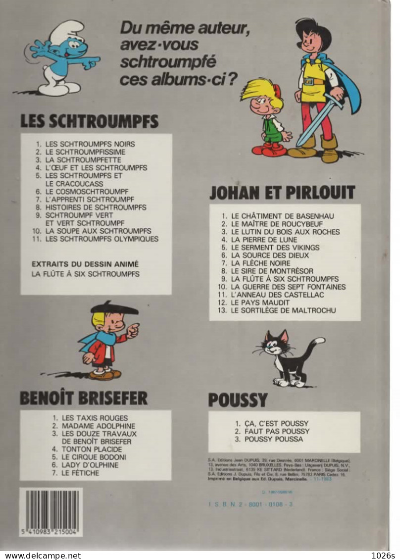 B.D.LES SCHTROUMPFS NOIRS-LE SCHTROUMPF VOLANT & LE VOLEUR DE SCHTROUMPFS  -1978 - Schtroumpfs, Les - Los Pitufos