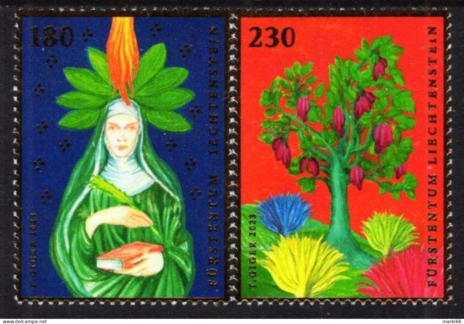 Liechtenstein - 2023 - Hildegard Of Bingen, Benedictine Abbess - Mint Stamp Set With Hot Foil Intaglio - Ongebruikt