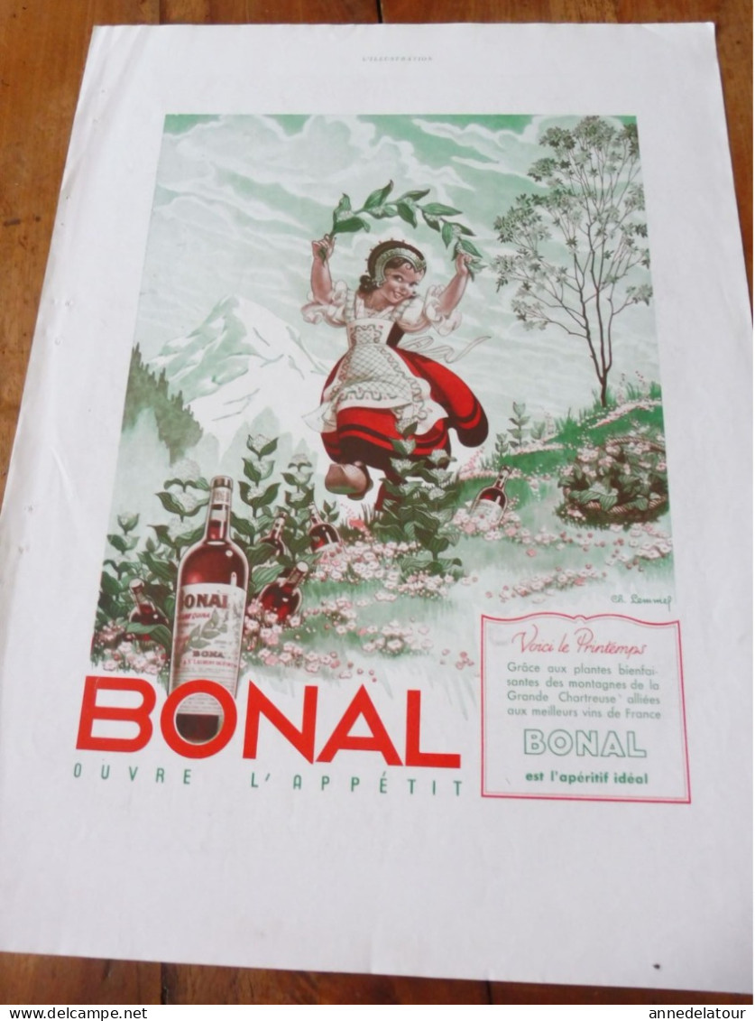 Affiche Publicitaire  BONAL - Voici Le Printemps  Dim. 37 X 28cm - Poster & Plakate