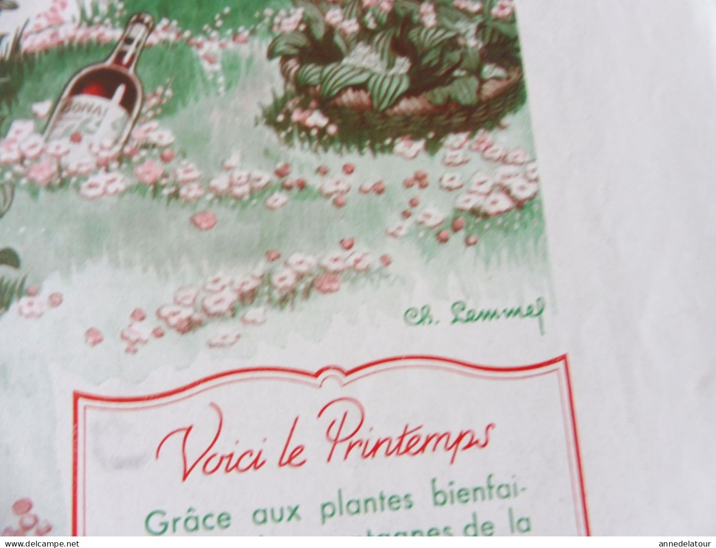 Affiche Publicitaire  BONAL - Voici Le Printemps  Dim. 37 X 28cm - Posters