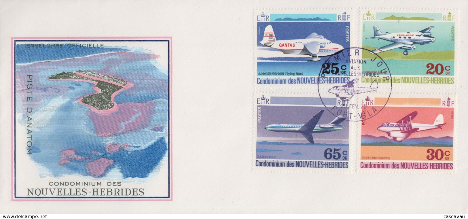 Enveloppe  FDC  1er  Jour   NOUVELLES  HEBRIDES   Aviation   1972 - FDC