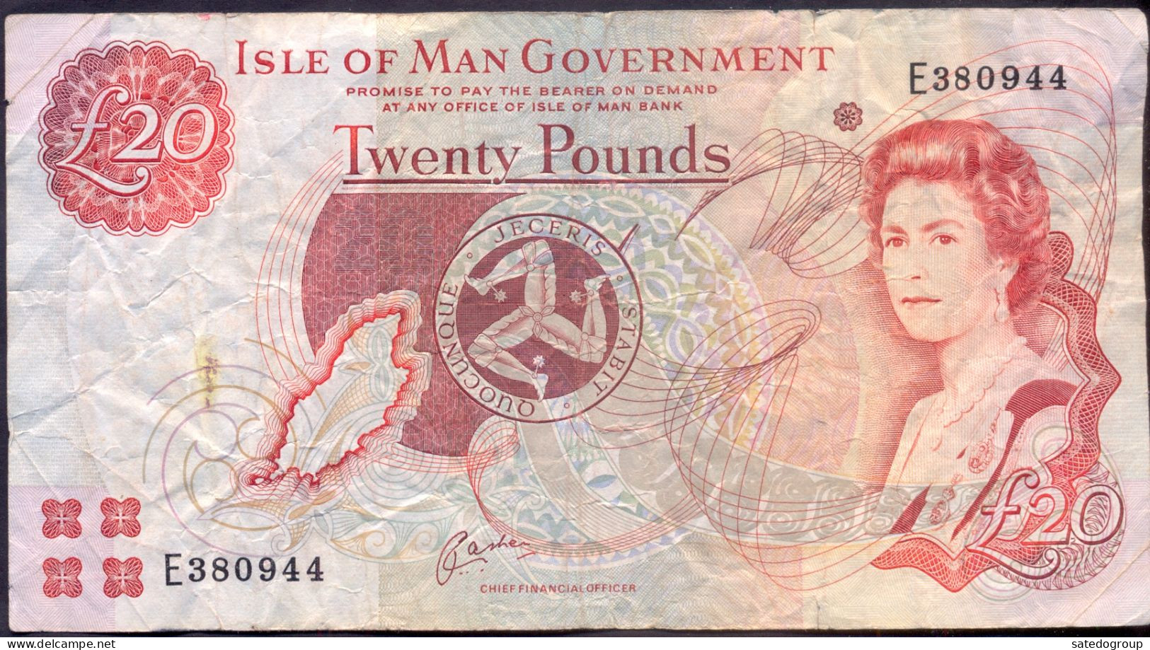 UK Isle Of Man 20 Pounds 2000  - F # P- 45a < Rare > - 20 Pounds