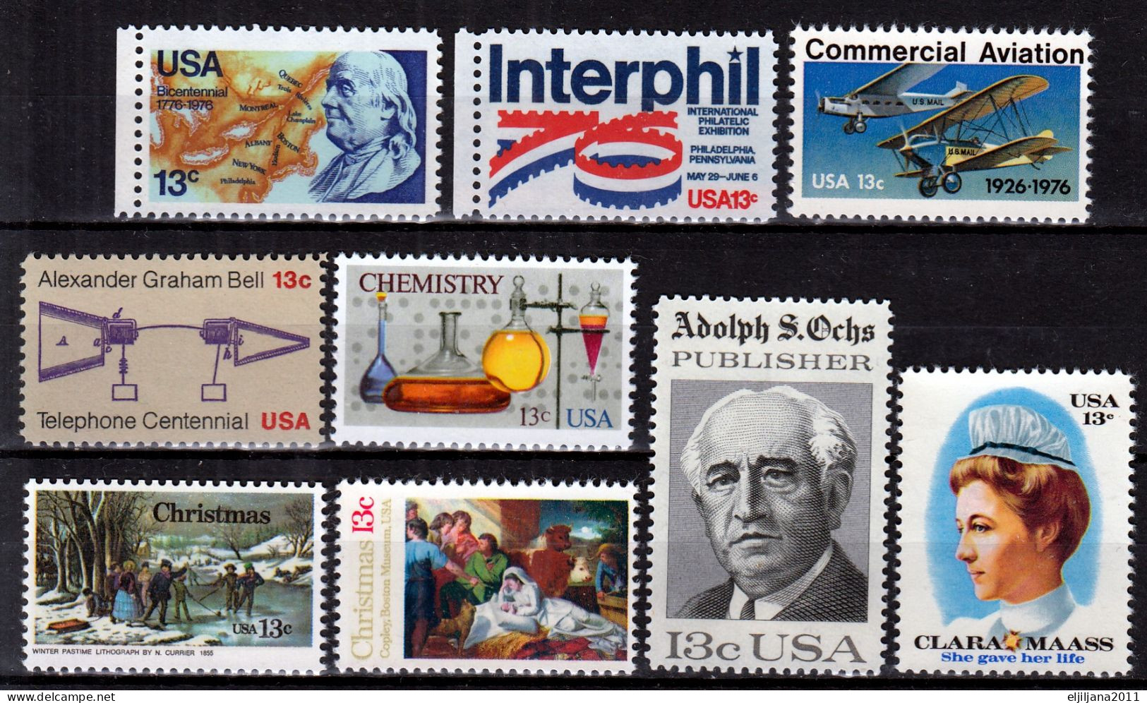 SALE !! 50 % OFF !! ⁕ USA 1976 Year Set ⁕ Collection Of Commemorative Stamps ⁕ 24v MMH - See EROR - Full Years