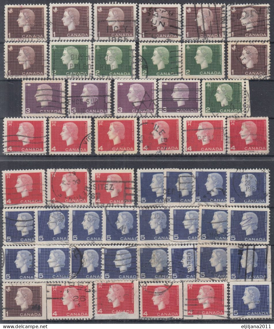 SALE !! 50 % OFF !! ⁕ Canada 1962 - 1964 QEII ⁕ 52v Used With Duplicates - Gebruikt