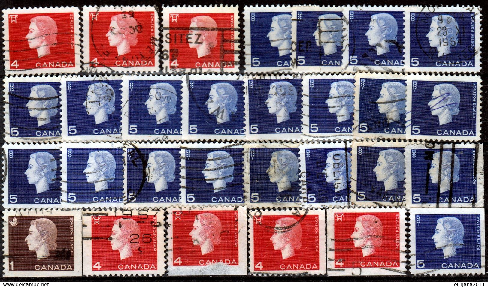 SALE !! 50 % OFF !! ⁕ Canada 1962 - 1964 QEII ⁕ 52v Used With Duplicates - Gebruikt