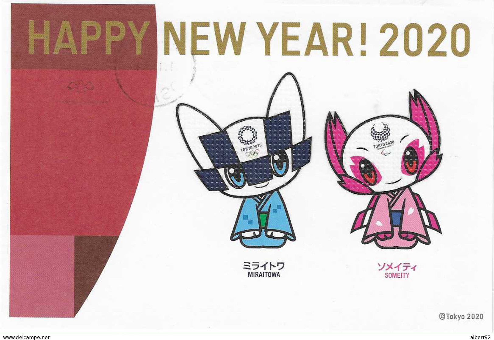 2019 Entier Postal Carte De Voeux 2020: Les Mascottes Des Jeux Olympiques De Tokyo 2020 - Summer 2020: Tokyo