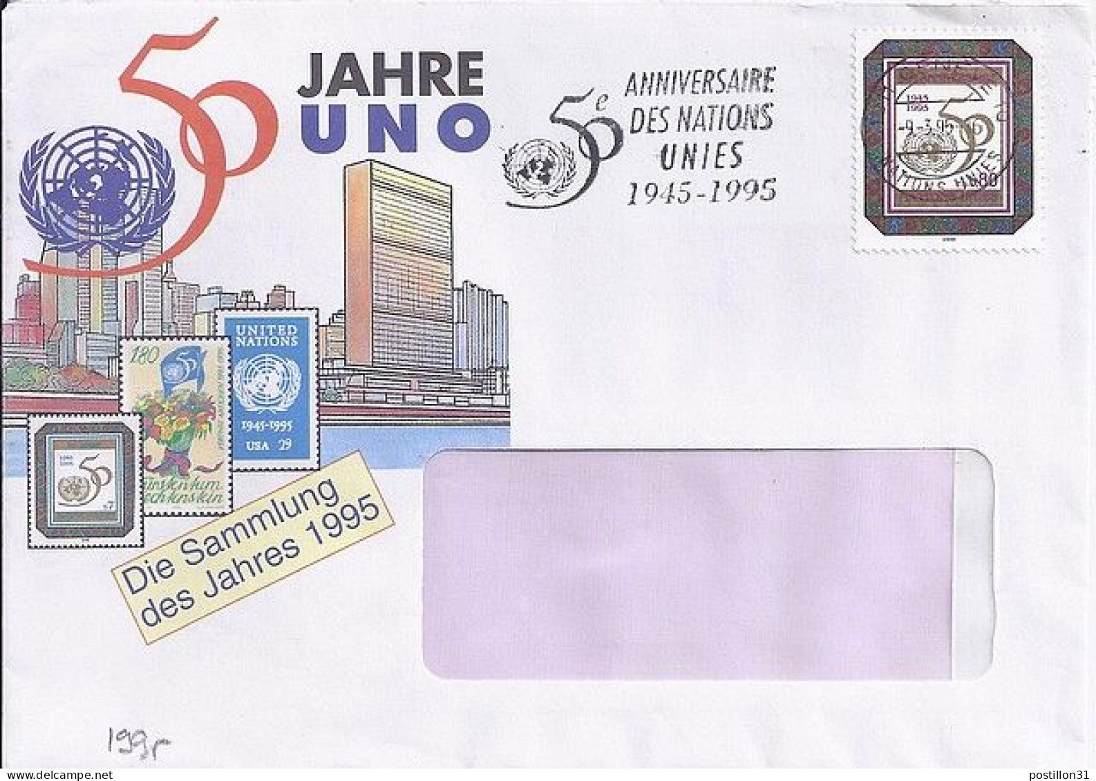 NATIONS UNIES GENEVE N° 281 S/L. DE 1995 - Storia Postale