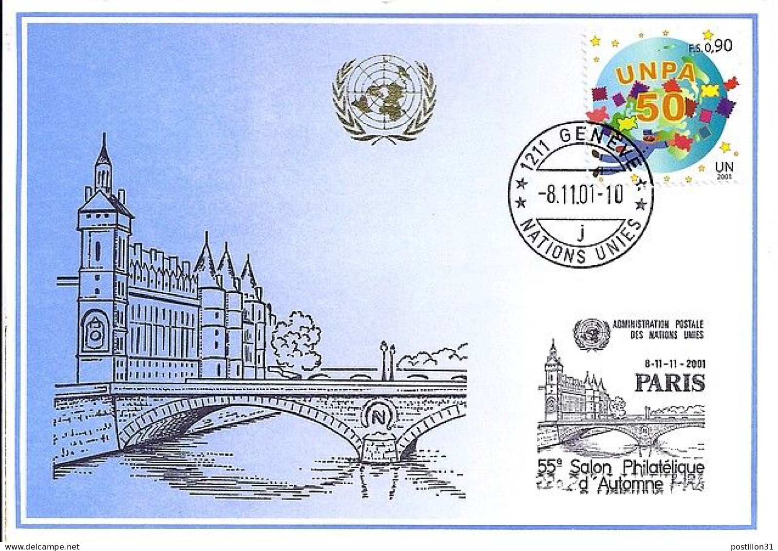 NATIONS UNIES GENEVE N° S/CP DE 2001 - Briefe U. Dokumente