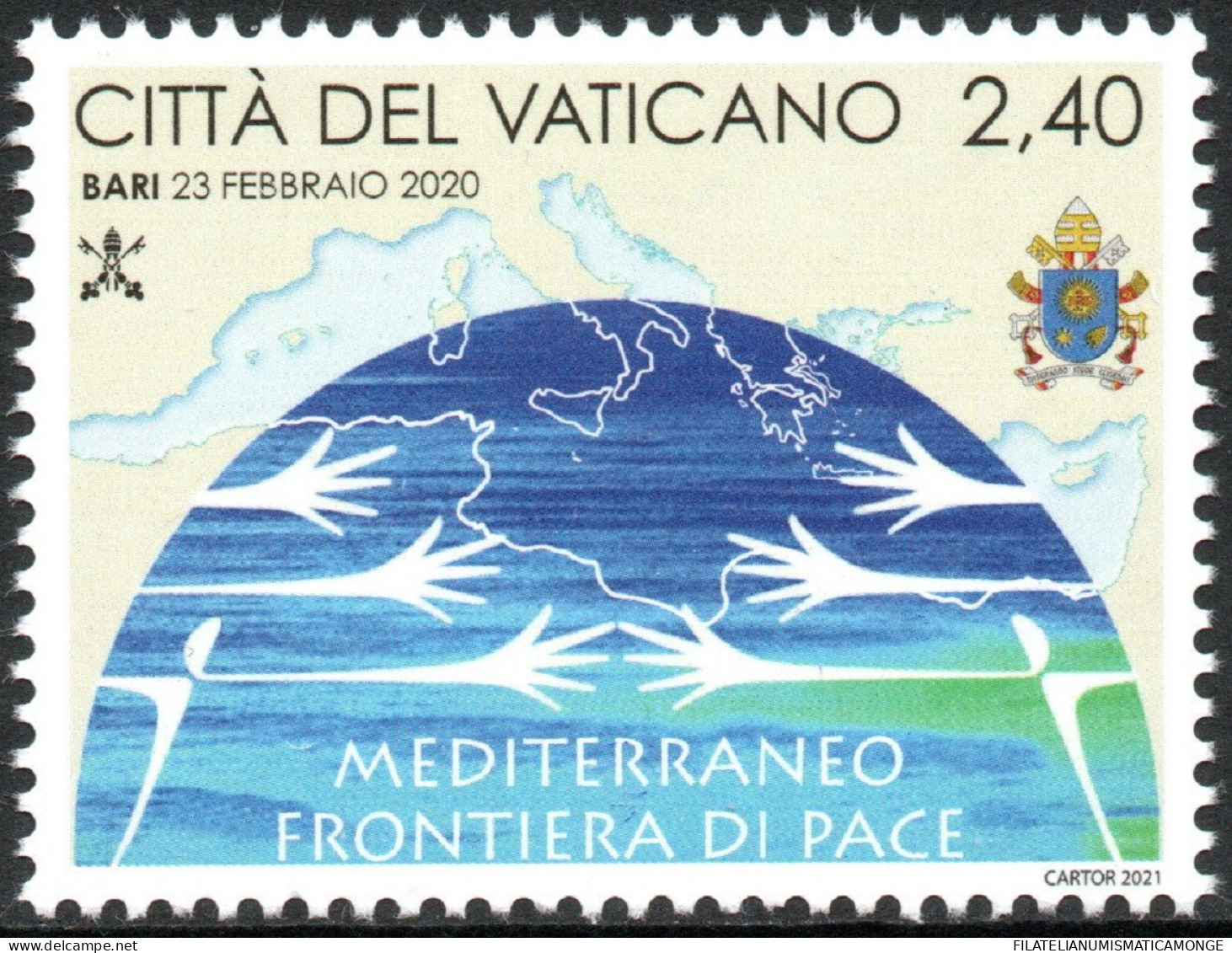 Vaticano 2021 Correo 1895 **/MNH Conferencia Sobre El Mediterráneo - Frontera D - Neufs