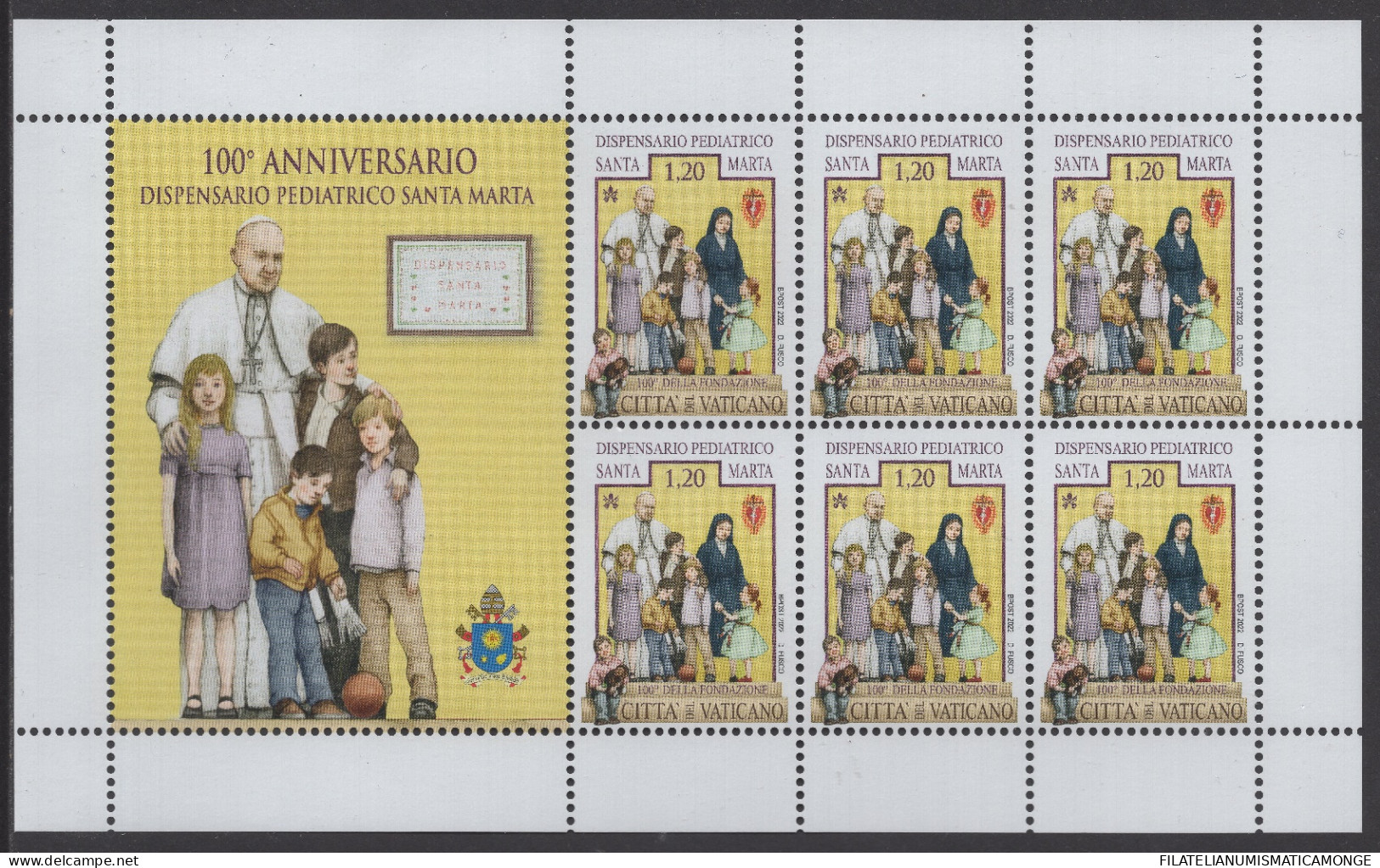Vaticano 2022 Correo 1917 MH **/MNH Dispensario Pediatrico Santa Marta - MH  - Unused Stamps