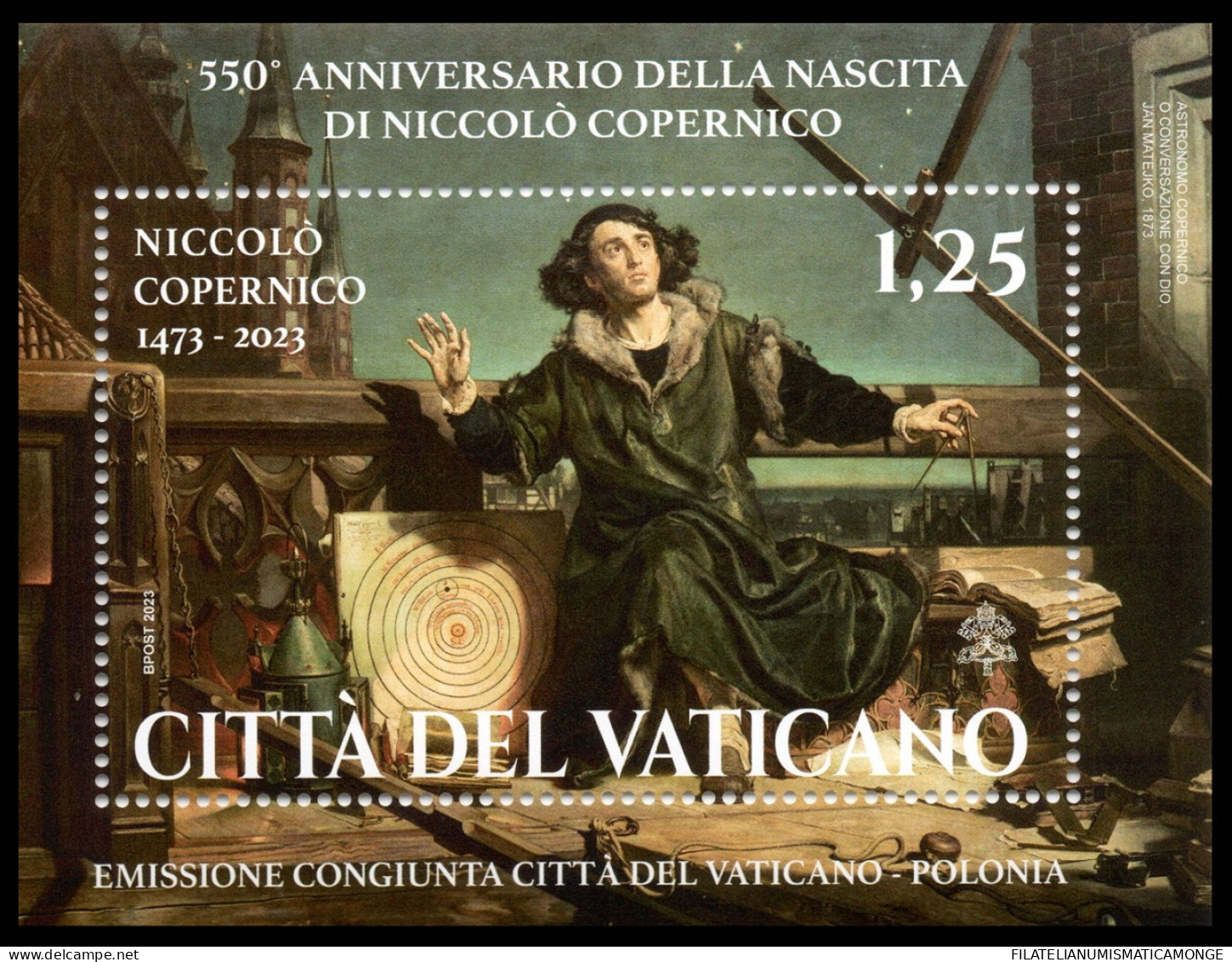 Vaticano 2023 Correo 1929 HB **/MNH Astronomo Nicolas Copernico - Conj. Polonia - Ungebraucht