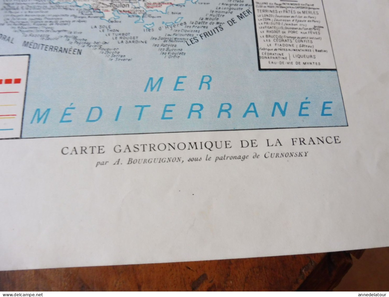 CARTE  GASTRONOMIQUE DE LA FRANCE Par A. Bourguignon ( à Assembler)   Dim. 57 X 38cm   Et  27 X 38cm - Posters