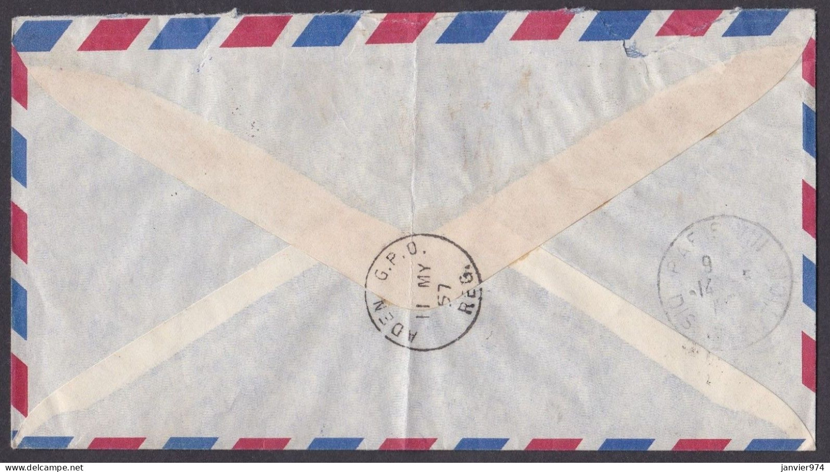 Enveloppe Enregistrée De 1957, Consulat De France à ADEN Pour M. Robilliart Paris. - Aden (1854-1963)