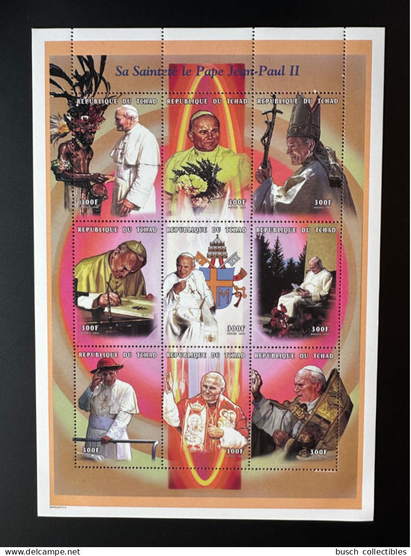 Tchad Chad 1998 Mi. 1797 - 1805 M/S Kleinbogen Pape Jean-Paul II Papst Johannes Paul Pope John Paul - Tschad (1960-...)