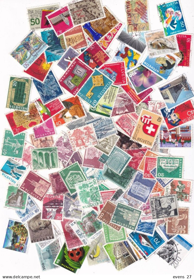 SWITZERLAND-COLLECTION 100 DIFFERENT STAMPS-USED- - Collections