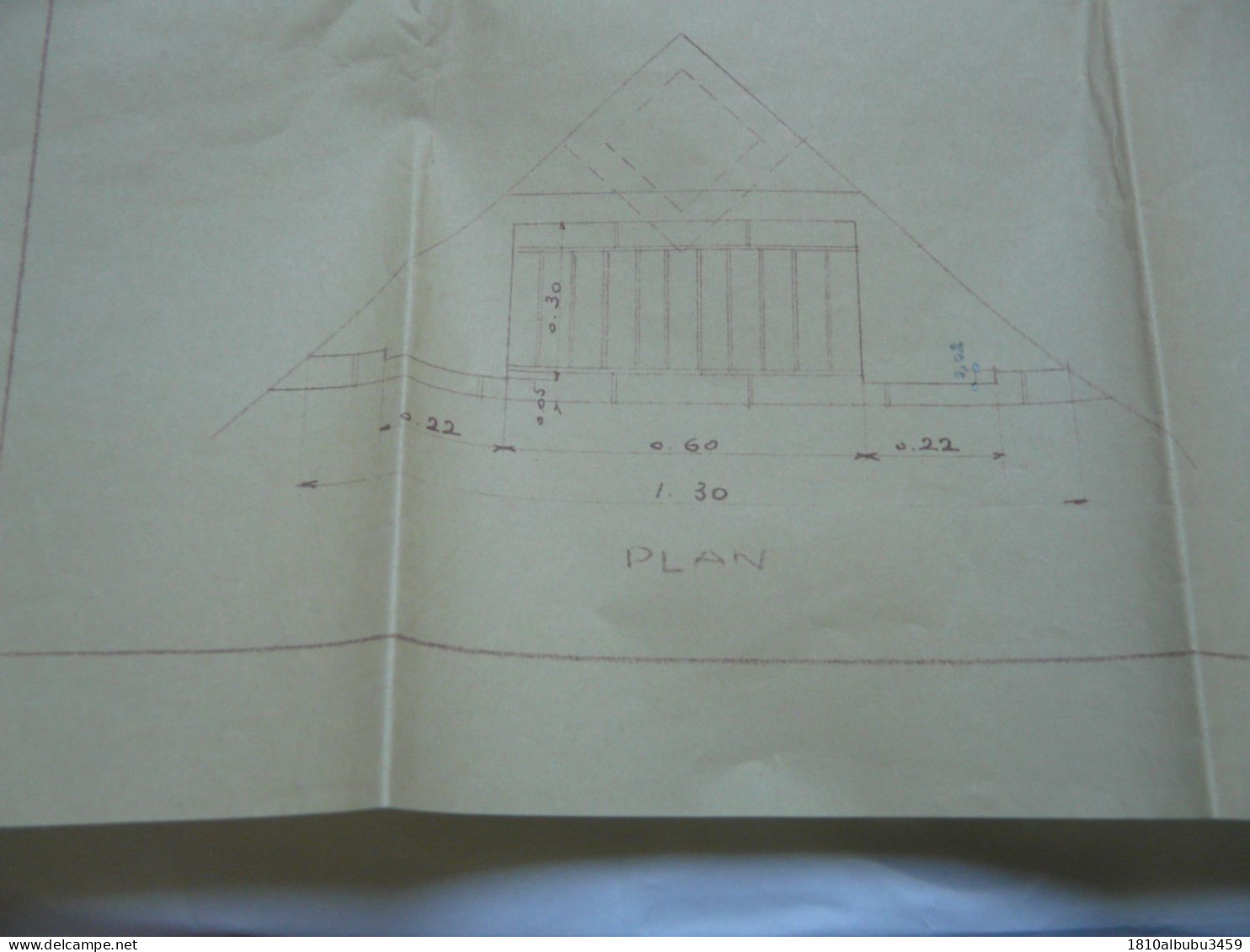 VIEUX PAPIERS - PLAN D'UNE CHEMINEE : Hameau De VILLERS (77) - Cheminée Du Living-Room 1939 - Architecture