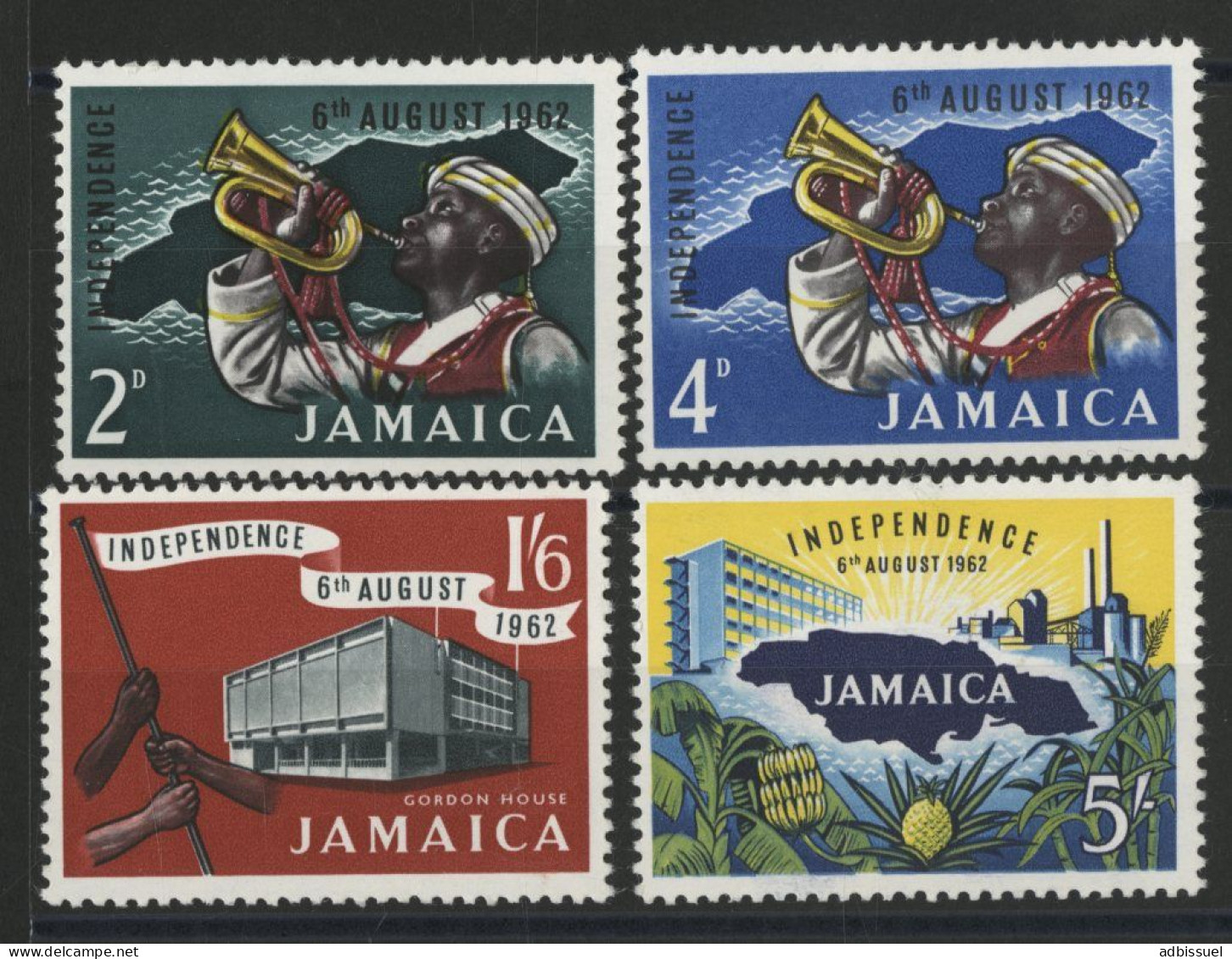 JAMAICA N° 200 à 203 (SG 199 à 196) INDEPENDANCE Neufs ** (MNH) Qualité TB - Jamaica (...-1961)