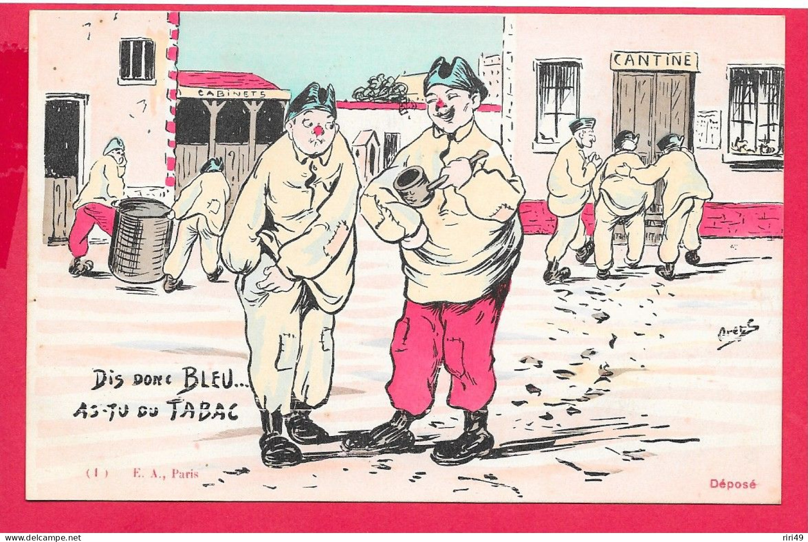 Cpa Dis Donc Bleu... As Tu Du TABAC... Satirique, Dos écrit  Voir Scanne, Militaire, Humoristique - Humour