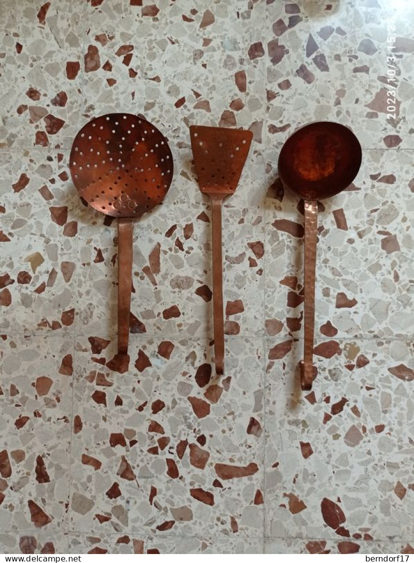 Set Antichi Mestoli Cucina In Rame - Coppers