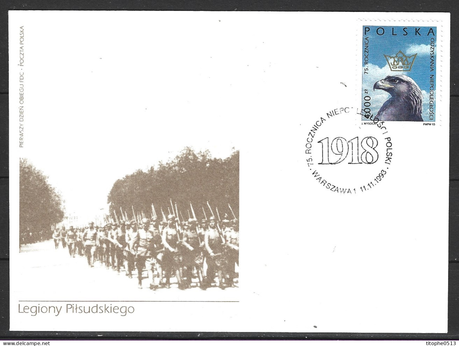 POLOGNE. N°3267 De 1993 Sur Enveloppe 1er Jour. Aigle. - Aigles & Rapaces Diurnes