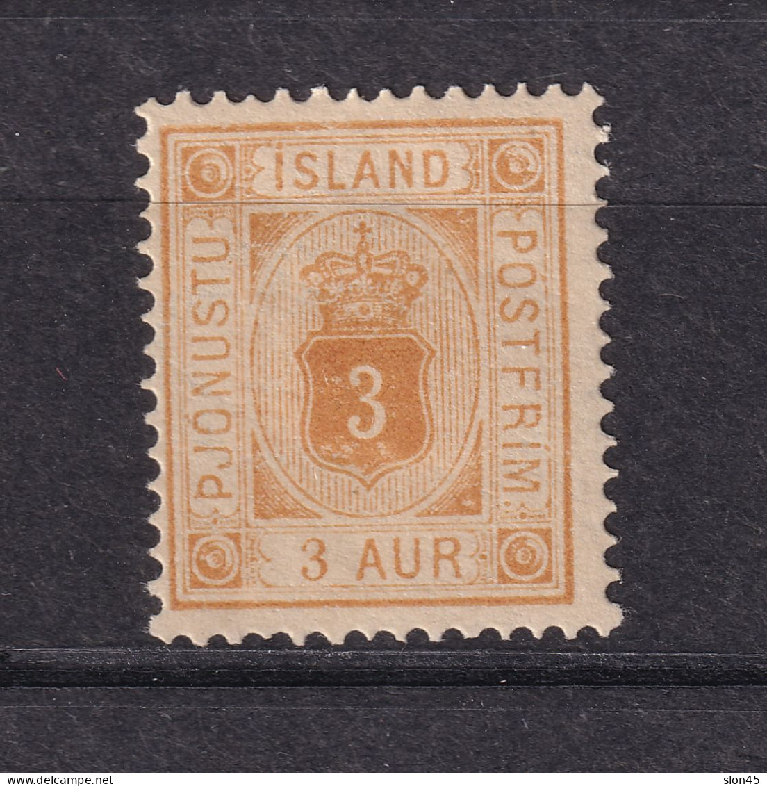 Iceland 1876 3s Official Perf 14x13.5 MH 15546 - Ungebraucht