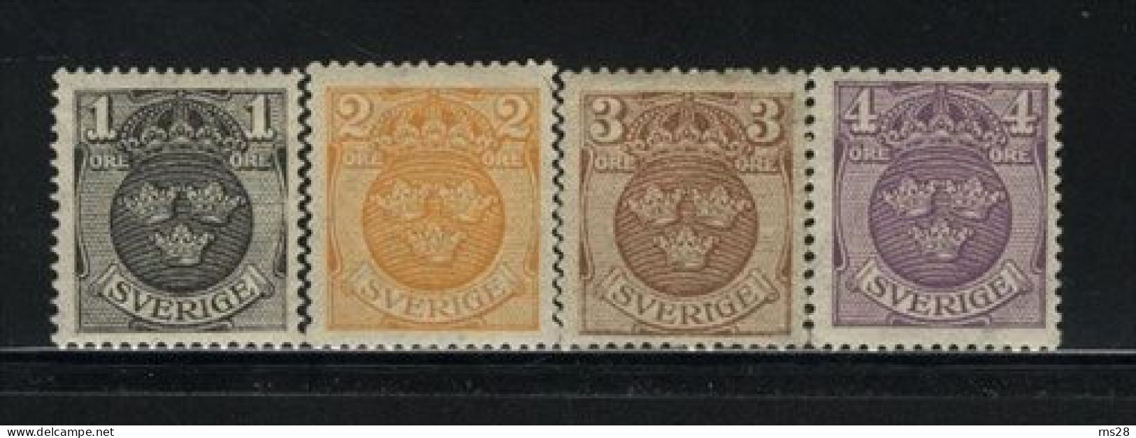 Sweden Scott # 95-98 HINGED - Unused Stamps