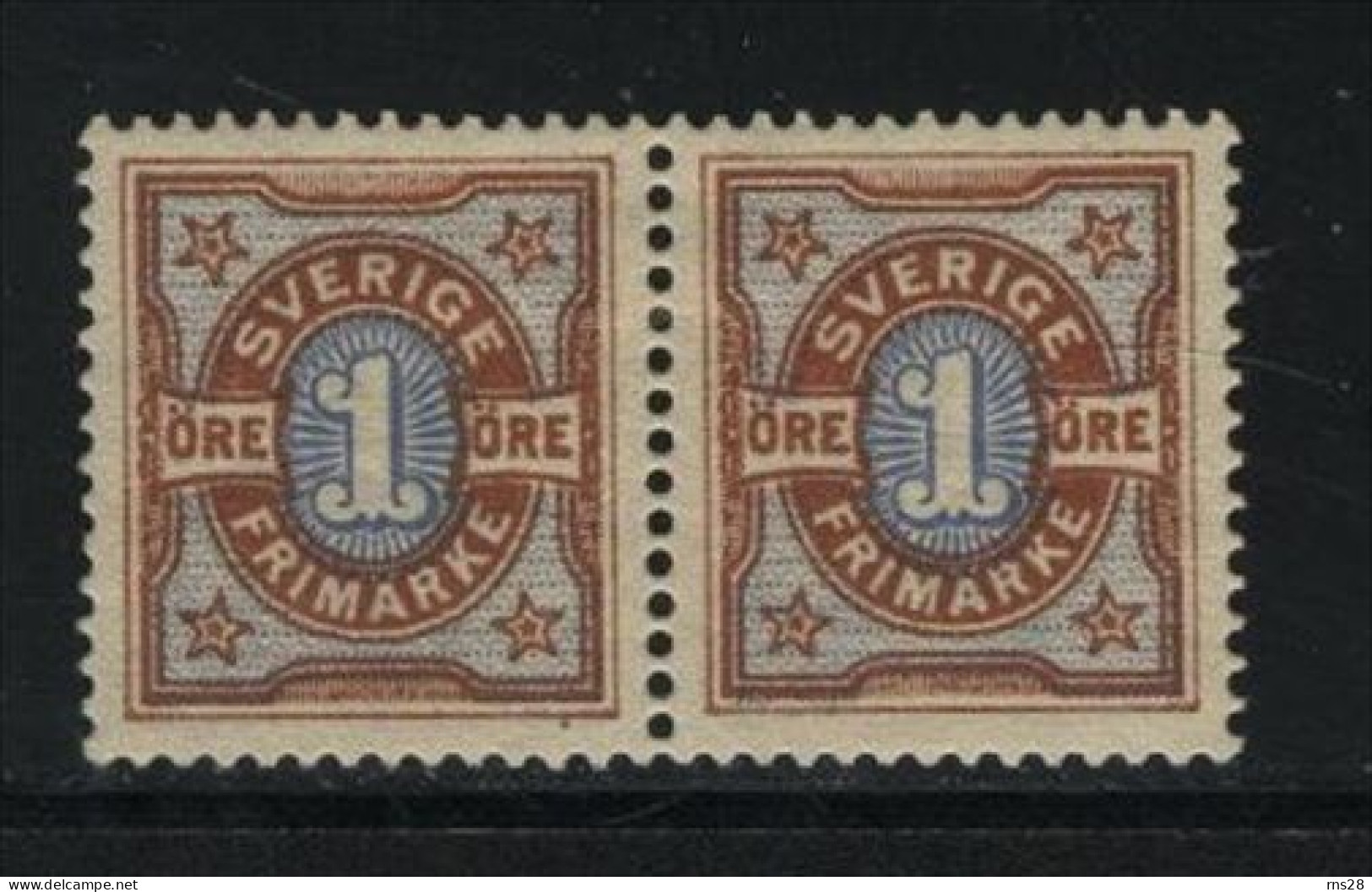 Sweden Scott # 52 Pair HINGED  Value  $  2.80 - Neufs