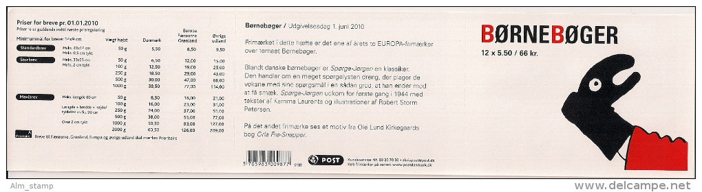 2010 DENMARK  Dänemark,  "Children's Books"  Mi. 1596 BD  Perf. 10 1/4  Booklet  **MNH RAR Europa - 2010