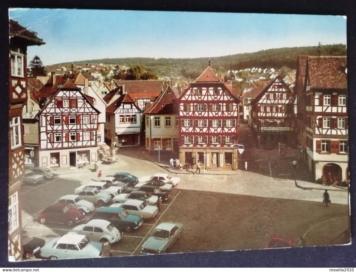 CARTOLINA AUTOMOBILI 1969 GERMANIA BADEN MOSBACH MARKPLATZ GERMANY Postcard  DEUTSCHLAND Ansichtskarten - Mosbach