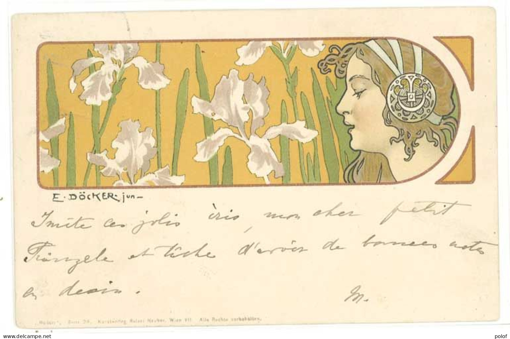 DOCKER E. - Femme Et Fleurs -  Art Nouveau -  (3) - Doecker, E.