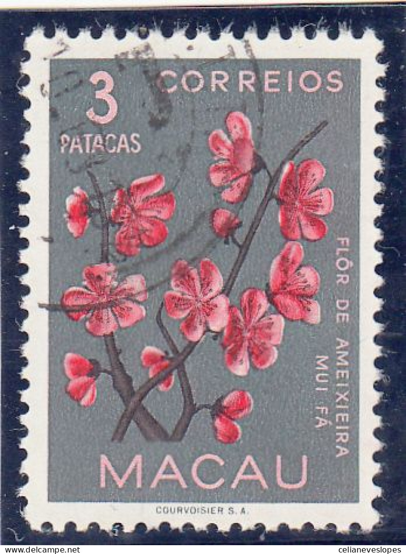 Macau, Macao, Flores De Macau, 3 P. Policromo, 1953, Mundifil Nº 382 Used - Usati