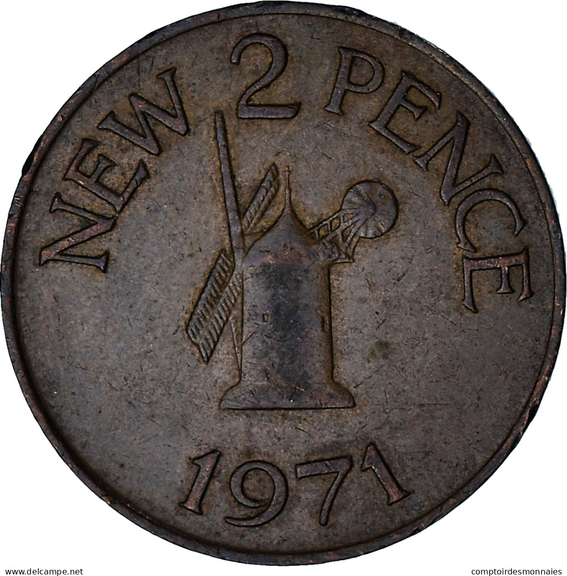 Guernesey, Elizabeth II, 2 New Pence, 1971, Bronze, TTB, KM:22 - Guernesey