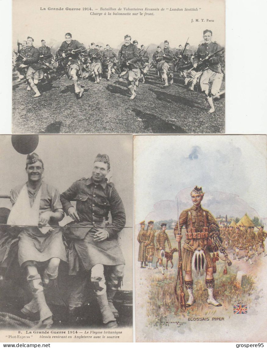 LA GRANDE GUERRE 1914 ECOSSAIS PIPER + BATAILLON DE VOLONTAIRES ECOSSAIS + LE FLEGME..... - Guerra 1914-18