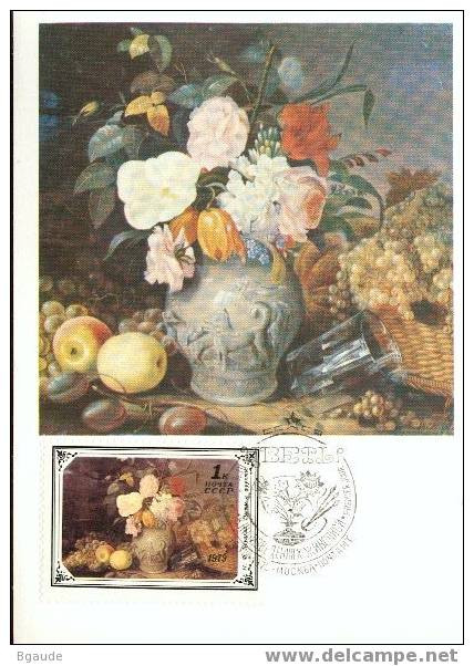 RUSSIE CARTE MAXIMUM NUM.YVERT 4612 FLEUR DANS LA PEINTURE RUSSE - Maximumkarten