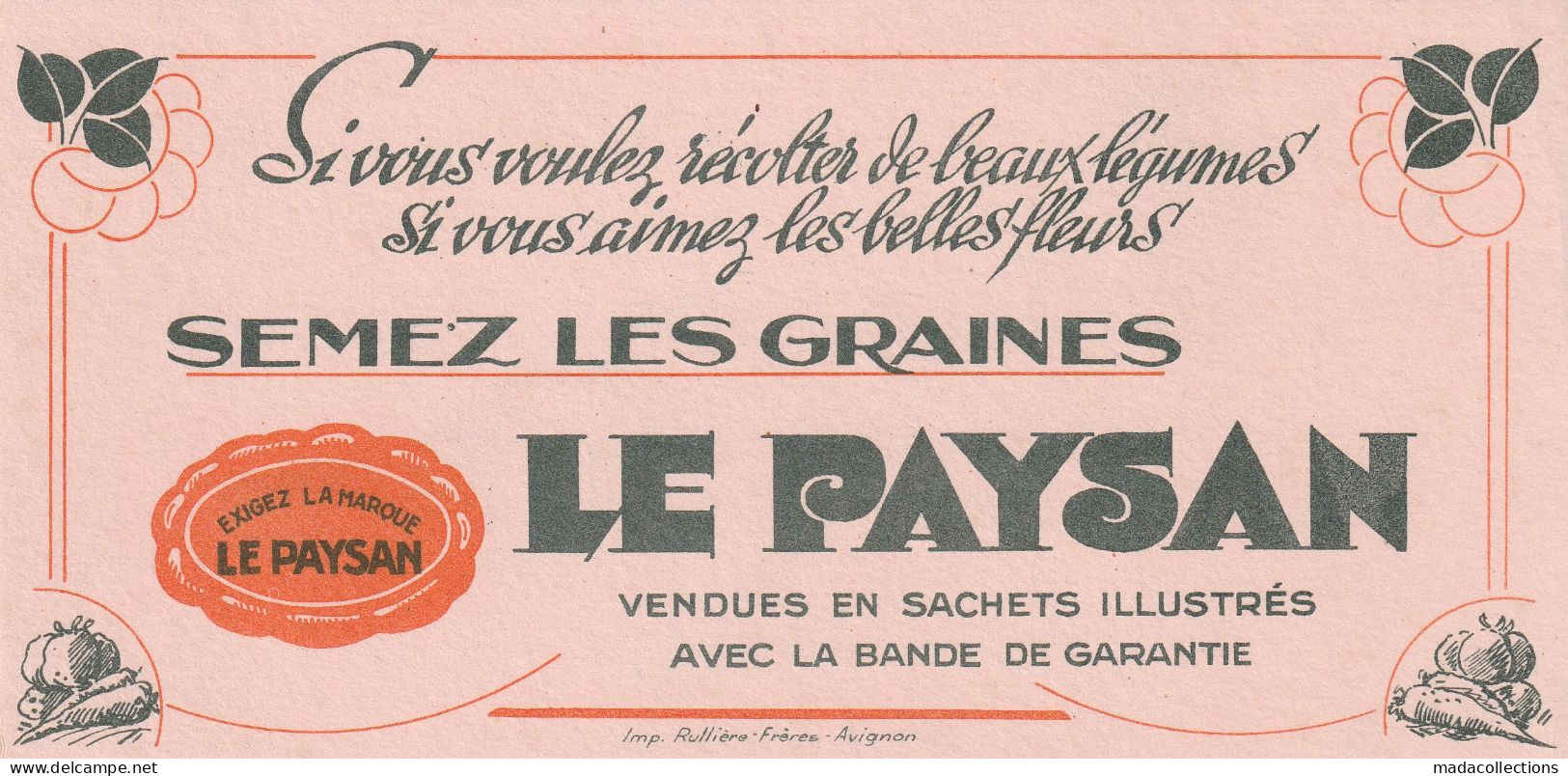 Buvard -  Semez Les Graines LE PAYSAN - Agriculture