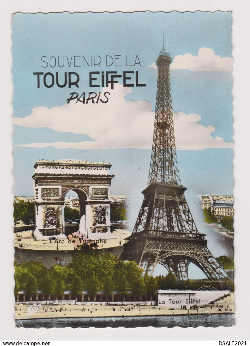 France PARIS Eiffel Tower Postcard, With Advertising Machine EMA METER Stamp, Sent 1960 Airmail To Bulgaria (66725) - Brieven En Documenten