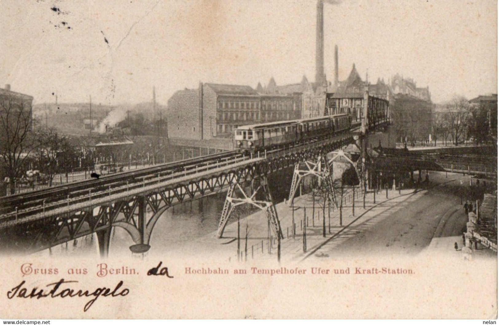 GRUSS AUS BERLIN - HOCHBAHN AM TEMPELHOFER UFER UND KRAFT STATION - Tempelhof