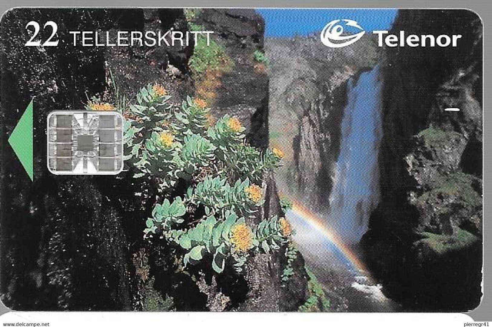 CARTE-PUCE-NORVEGE-SC7-4/96-VORINGSFOSSEN-R° Glacé-Utilisè-TBE - Norvège