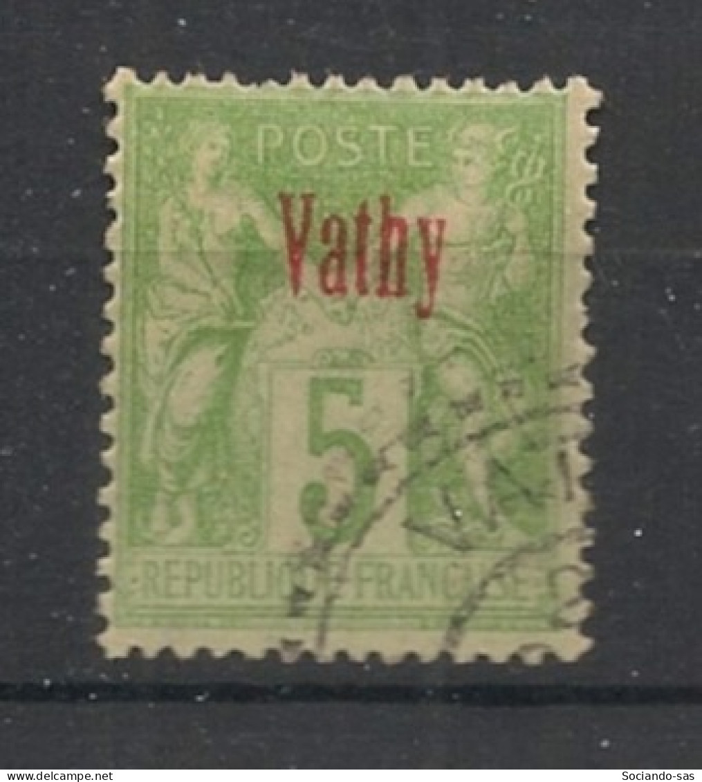 VATHY - 1893-1900 - N°YT. 2 - Type Sage 5c Vert-jaune - Type I — Oblitéré / Used - Oblitérés