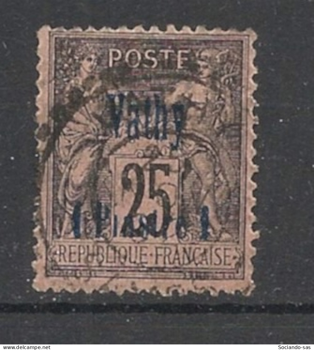 VATHY - 1893-1900 - N°YT. 7 - Type Sage 1pi Sur 25c Noir Sur Rose — Oblitéré / Used - Gebruikt