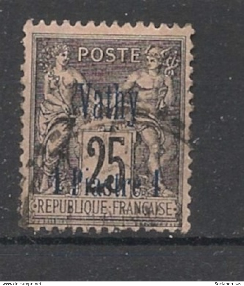 VATHY - 1893-1900 - N°YT. 7 - Type Sage 1pi Sur 25c Noir Sur Rose — Oblitéré / Used - Usados